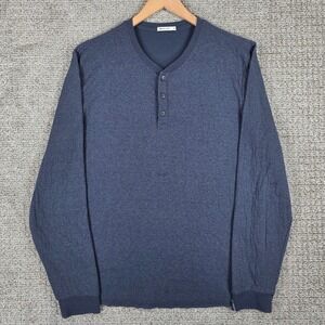 Marine Layer Pacific Stretch Henley Mens XL Blue Long Sleeve Shirt Pullover